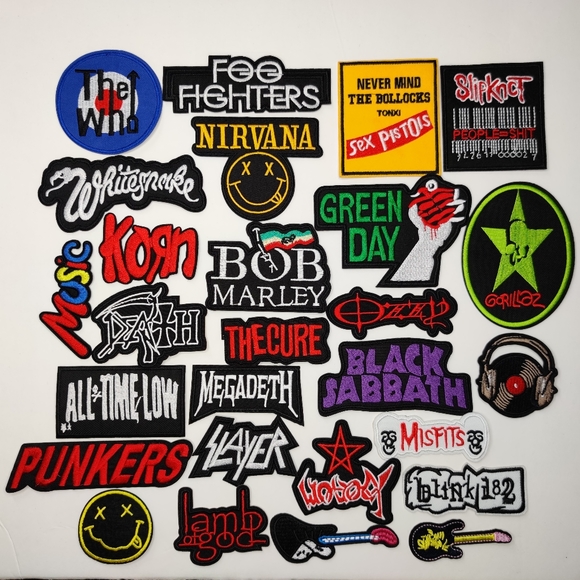 2/$12 Rock On Skeleton Hand Iron On Patch - Picture 2 of 2